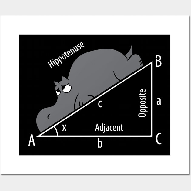 Funny Math Humor Hippotenuse Hypotenuse Funny Wall Art by EQDesigns